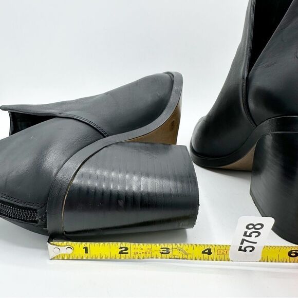 Vince Camuto Womens Gigietta Ankle Boots Booties Black Leather Cutout Zip 9.5 M - Picture 11 of 14